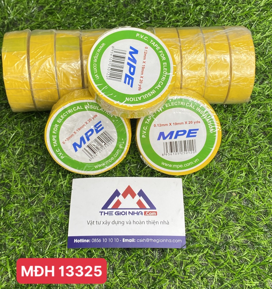 Băng keo điện MPE màu vàng 0.12mmx19mmx20yds