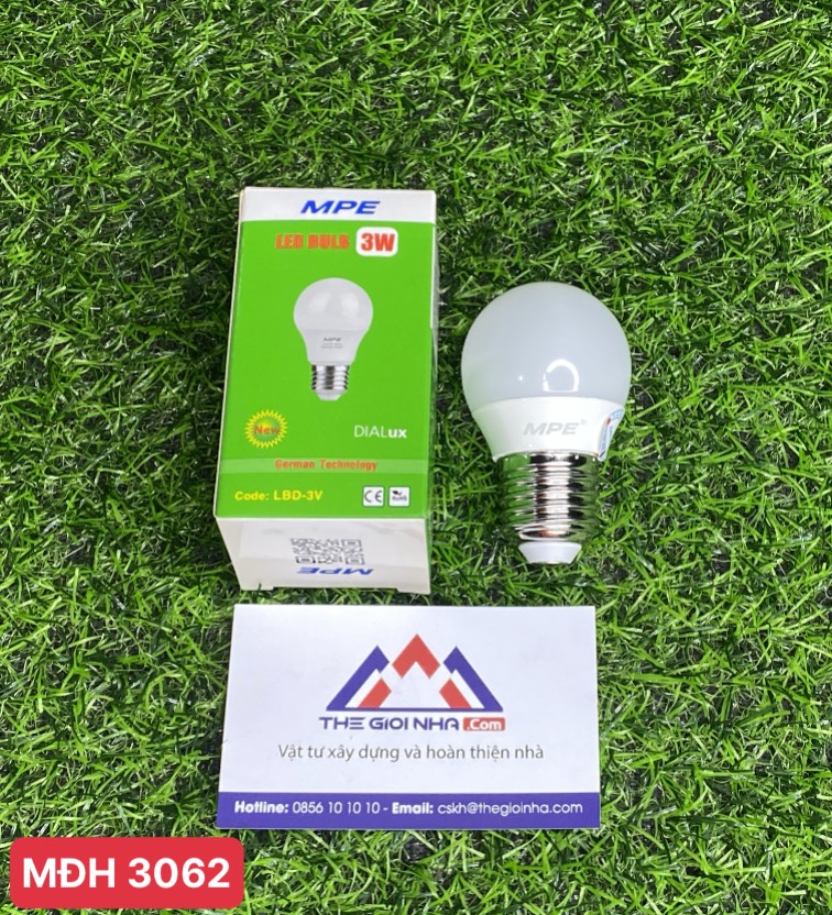 Bóng đèn Led Bulb 3W MPE LBD-3V, ánh sáng vàng