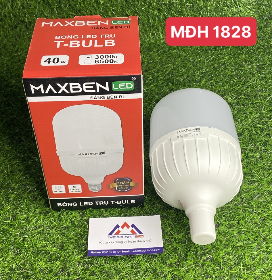 Bóng Đèn LED Bulb Trụ 40W Maxben BE27-MB-40W