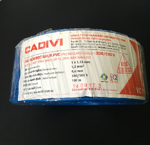 Dây cáp điện Cadivi CV 1, màu xanh, cuộn 100 mét