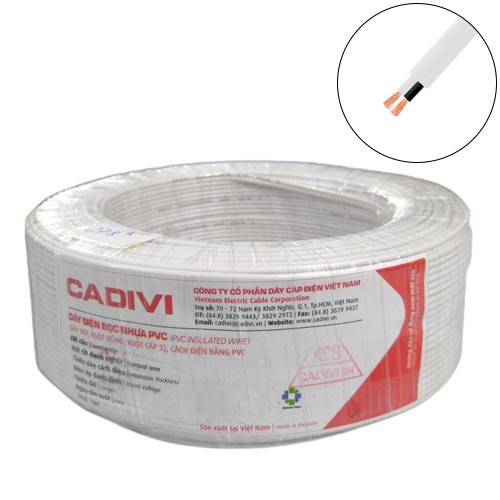 Dây điện đơn CV 1.5 Cadivi, màu trắng, cuộn 100m