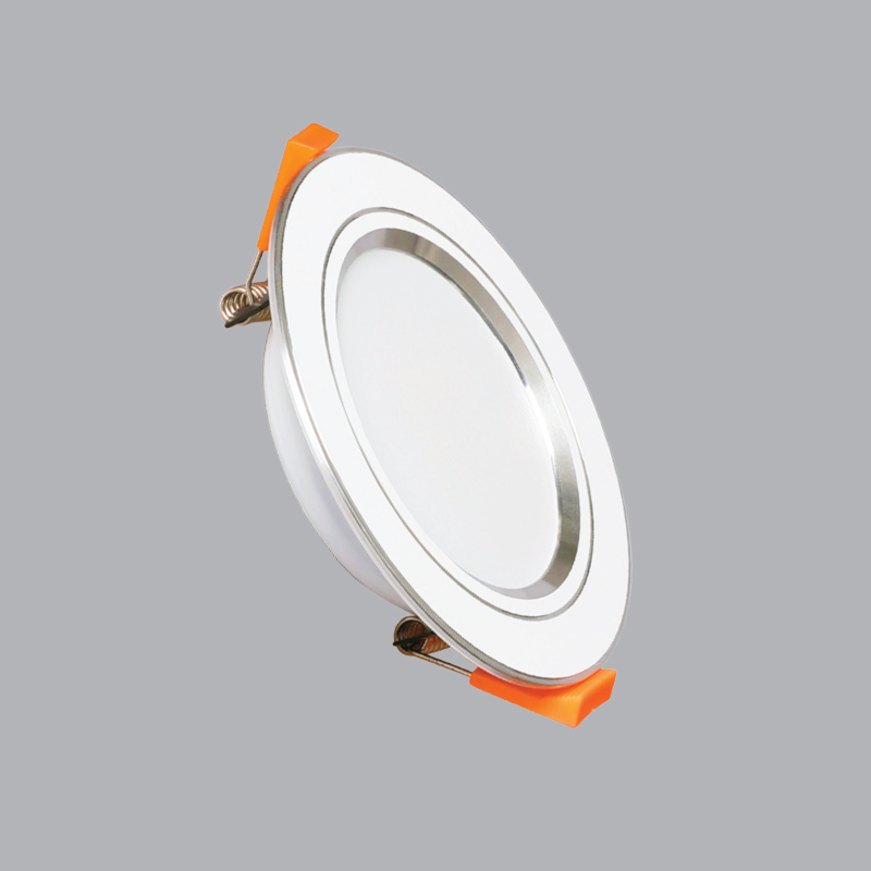 Đèn Led Downlight MPE 5W DLB -5N viền Bạc, ánh sáng trung tính, loại tròn âm trần